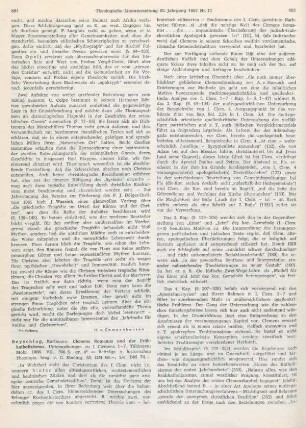 831-835 [Rezension] Beyschlag, Karlmann, Clemens Romanus und der Frühkatholizismus