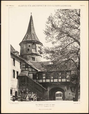 Schloss, Roth: Ansicht von der Hofseite (aus: Blätter für Architektur und Kunsthandwerk, 17. Jg., 1904, Tafel 94)