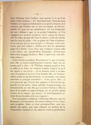 J.-J. Rousseau et la signification de l'enfance