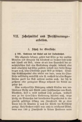 A. Schutz der Oberfläche.