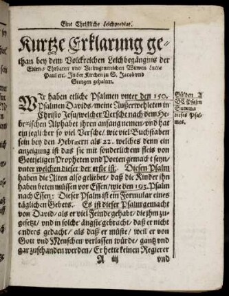 Eine Christliche Leichpredigt