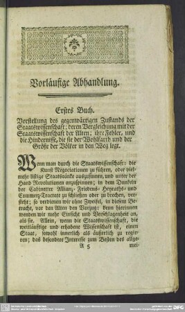 Vorläufige Abhandlung