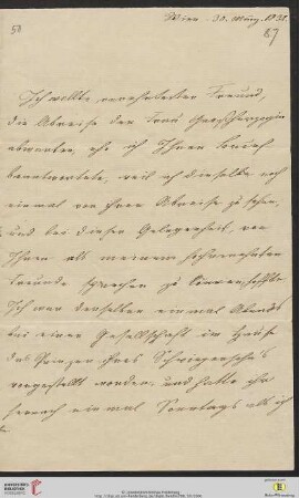 Brief von Joseph von Hammer-Purgstall an Friedrich Creuzer