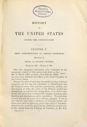 History of the United States of America, under the constitution. 2