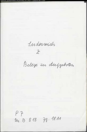Belegakte zum Aufgebotsregister 1811 der Munizipalität Suderwich