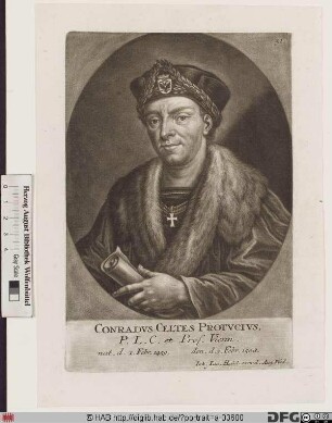 Bildnis Conrad Celtis (eig. Bickel od. Pickel, gen. Protucius)