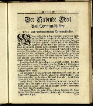 Der Siebende Theil Von Vormundschafften.
