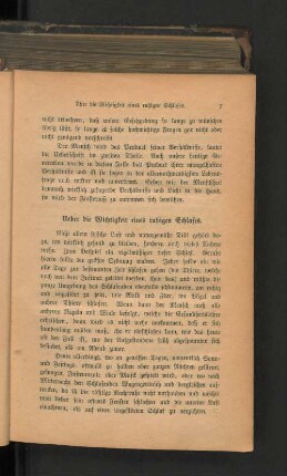 Ueber die Wichtigkeit eines ruhigen Schlafes.