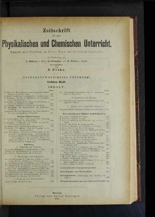 Sechsundzwanzigster Jahrgang. Drittes Heft.