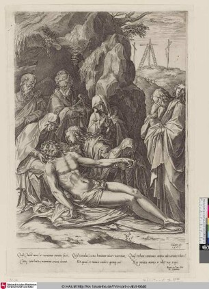 [Die Beweinung; The lamentation; La Lamentation; Le Corps de J-C. devant le sepulcre; Mk. 15, 42-47]
