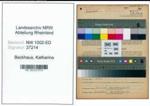 Entnazifizierung Katharina Beckhaus, geb. 26.05.1886 (Konrektorin)