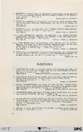 Majolika (Nr. 19-27)