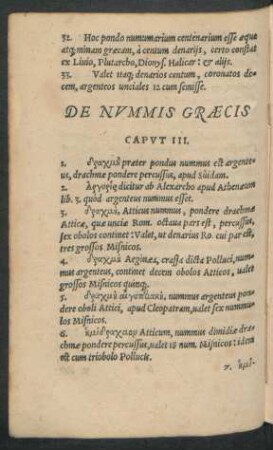 De Nummis Graecis Caput III.