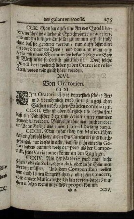XVI. Von Oratorien.
