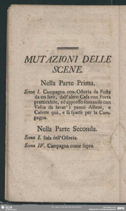 Mutazioni Delle Scene / Verwandlungen der Scenen