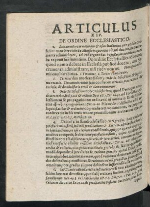 Articulus XIV. De Ordine Ecclesiastico.