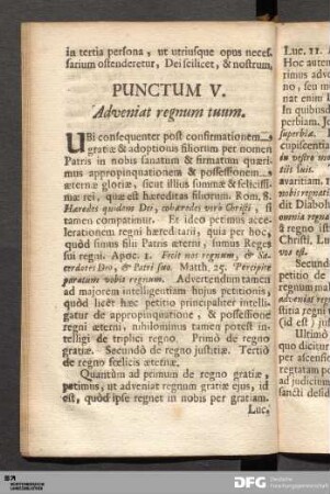 Punctum V. Adveniat regnum tuum.
