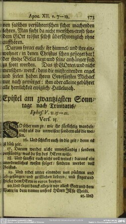 Epistel am zwanzigsten Sonntage nach Trinitatis