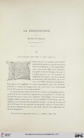 2. Pér. 37.1888: La Renaissance au Musée de Berlin, 3, Les maîtres italiens du XIVe siècle