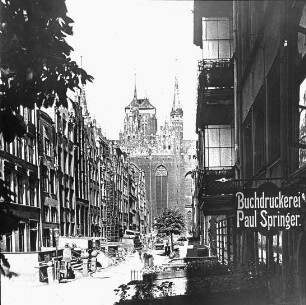 Danzig / Gdansk, Marienkirche, von der Mariengasse