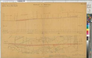 Bahnlinie Münster-Rheda-Lippstadt: Nivellements- und Situationsplan, Blatt 10: km 19,000 bis km 21,000, M. 1:2.500 und M. 1:250 Vp.: Hannover, Münster