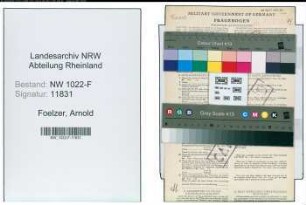 Entnazifizierung Arnold Foelzer , geb. 15.12.1886 (Kaufmann)