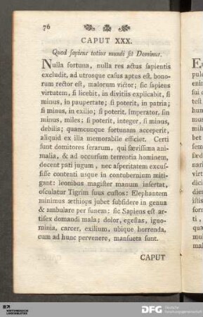 Caput XXX. Quod sapiens totius mundi sit Dominus