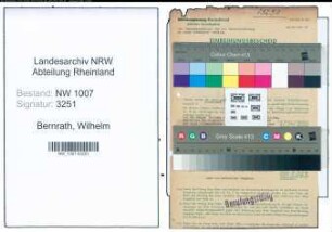 Entnazifizierung Wilhelm Bernrath , geb. 01.08.1895 (Postmeister)