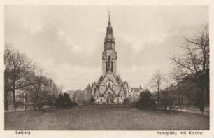Leipzig: Nordplatz mit Kirche