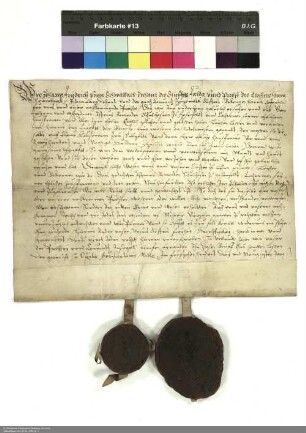 Propst, Dechant und Konvent von Neuenberg leihen Erasmus [von] Romrod eine Wiese