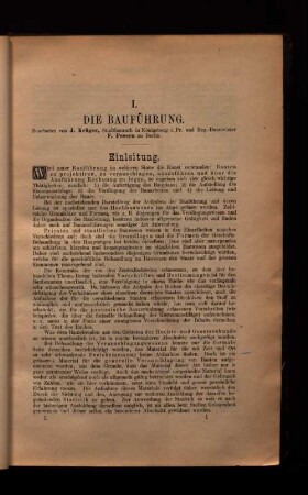 I. Die Bauführung.