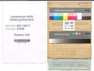 Entnazifizierung Karl Roemer , geb. 24.06.1914 (Inspektor)