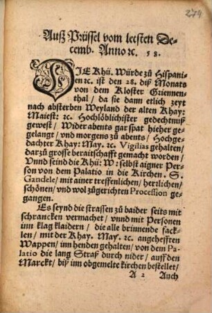 Beschreybung Der Röm. Kaiserlichen Mayestat, Kaiser Carls, vnsers aller Gnedigsten Herren, Hochlöblichster gedechtnus, besengknuß