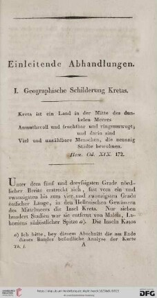 Einleitende Abhandlungen