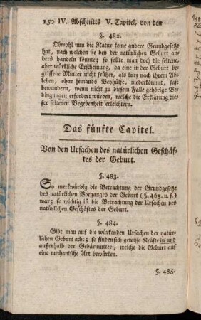Das fünfte Capitel. Von den Ursachen des natürlichen Geschäftes der Geburt