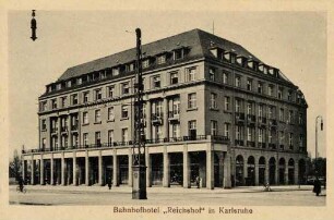 Postkartenalbum. "Bahnhofshotel "Reichshof" in Karlsruhe". Hotel Reichshof