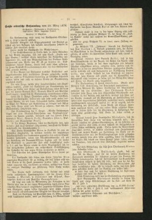 Sechste ordentliche Versammlung vom 25. März 1876