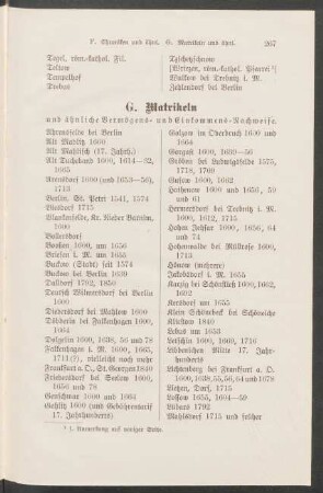 G. Matrikeln