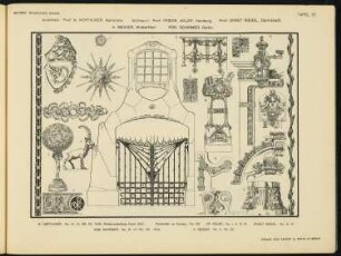 Weltausstellung Paris; Ratskeller Danzig: Ansicht, Details (aus: Ornamentale Details der Modernen Architektur, hrsg v. Friedrich Meyner)