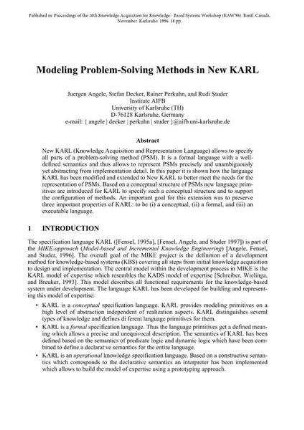 Modeling Problem-Solving Methods in New KARL