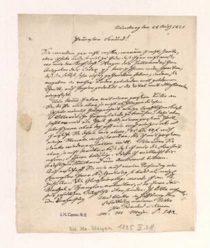 Brief von Moritz Maximilian Mayer an Joseph Heller