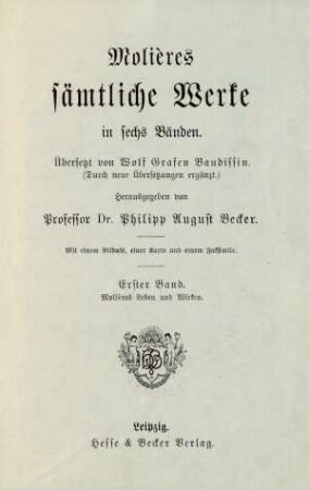 Bd. 1: Molières Leben und Wirken