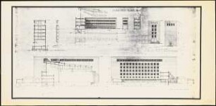 Flughafen Berlin-Tempelhof: Ansichten Schnitte Hallenabschlußbau 1:200