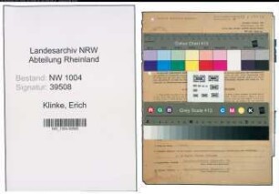 Entnazifizierung Erich Klinke , geb. 22.01.1921 (Postarbeiter)