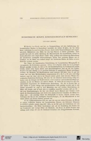 Byzantinische Münzen, kunstgeschichtlich betrachtet