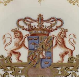 Service mit Wappen des Königreichs Schweden und Hafenszenen — Kat. Nr. 313: Becher und Unterschale — Unterschale