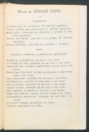 Obras de Camilo Vidal