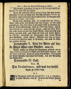Nro. III. Die Evolutiones, und was bey denselbigen zu observiren.