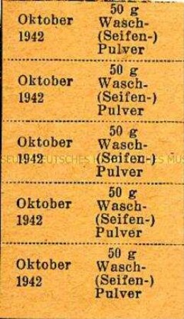 Block mit 5 Bezugsmarken für 50 g Wasch-(Seifen-)Pulver