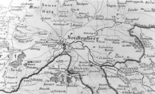 Senftenberg. Geognostische Karte der Preußischen Oberlausitz, von Glocker, 1857 (Sign.: VII 65)